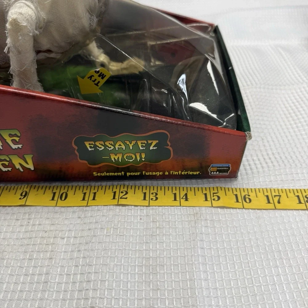 Rare 2007 Gemmy Mummy Dog Halloween Animatronic Barks Eyes Light Box Scary *read